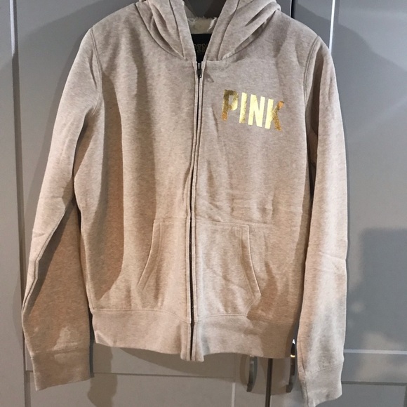 Rare Victorias Secret PINK Limited Edition BLING Faux-Fur Signature Zip Hoodie L - Picture 12 of 15